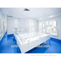 Glass and MDF paint in white jewelry case cabinet for jewelry store for hot sale